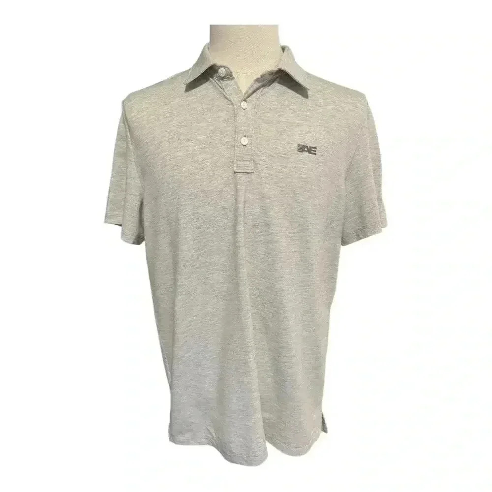 American Eagle Men's Gray‎ Polo Shirt Size Medium Classic Collar Casual Top NWOT
